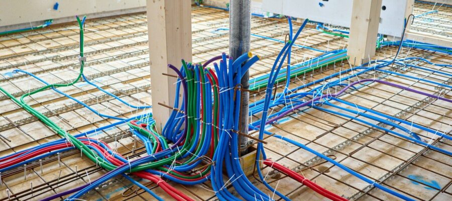 a group of colorful wires