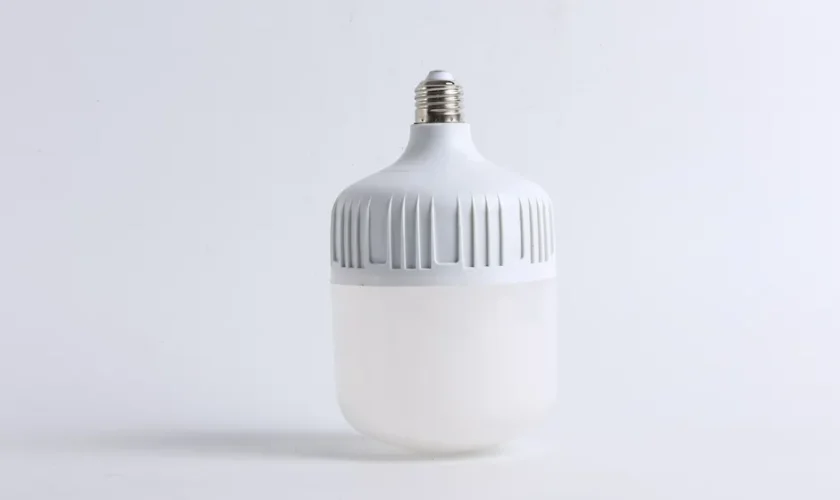Studio shot of a sleek, energy-efficient LED bulb on a white background.