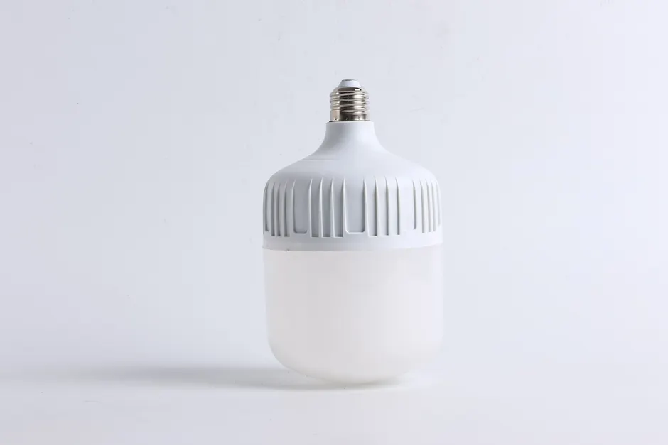 Studio shot of a sleek, energy-efficient LED bulb on a white background.